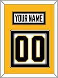 Pittsburgh Nameplate & Number (Back) - Road White - Double Mat 3