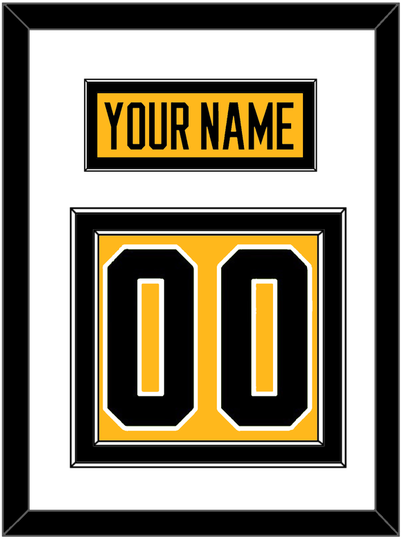 Pittsburgh Nameplate & Number (Back) - Alternate Gold (2018-2021) - Double Mat 1