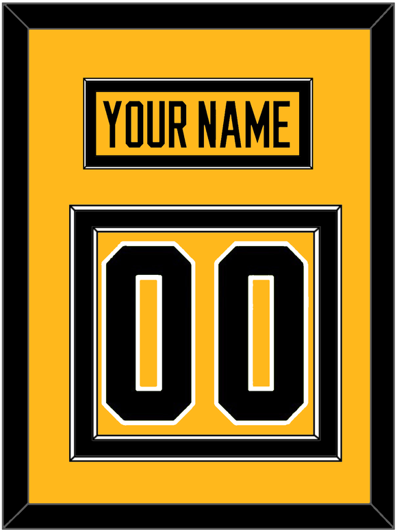 Pittsburgh Nameplate & Number (Back) - Alternate Gold (2018-2021) - Double Mat 2