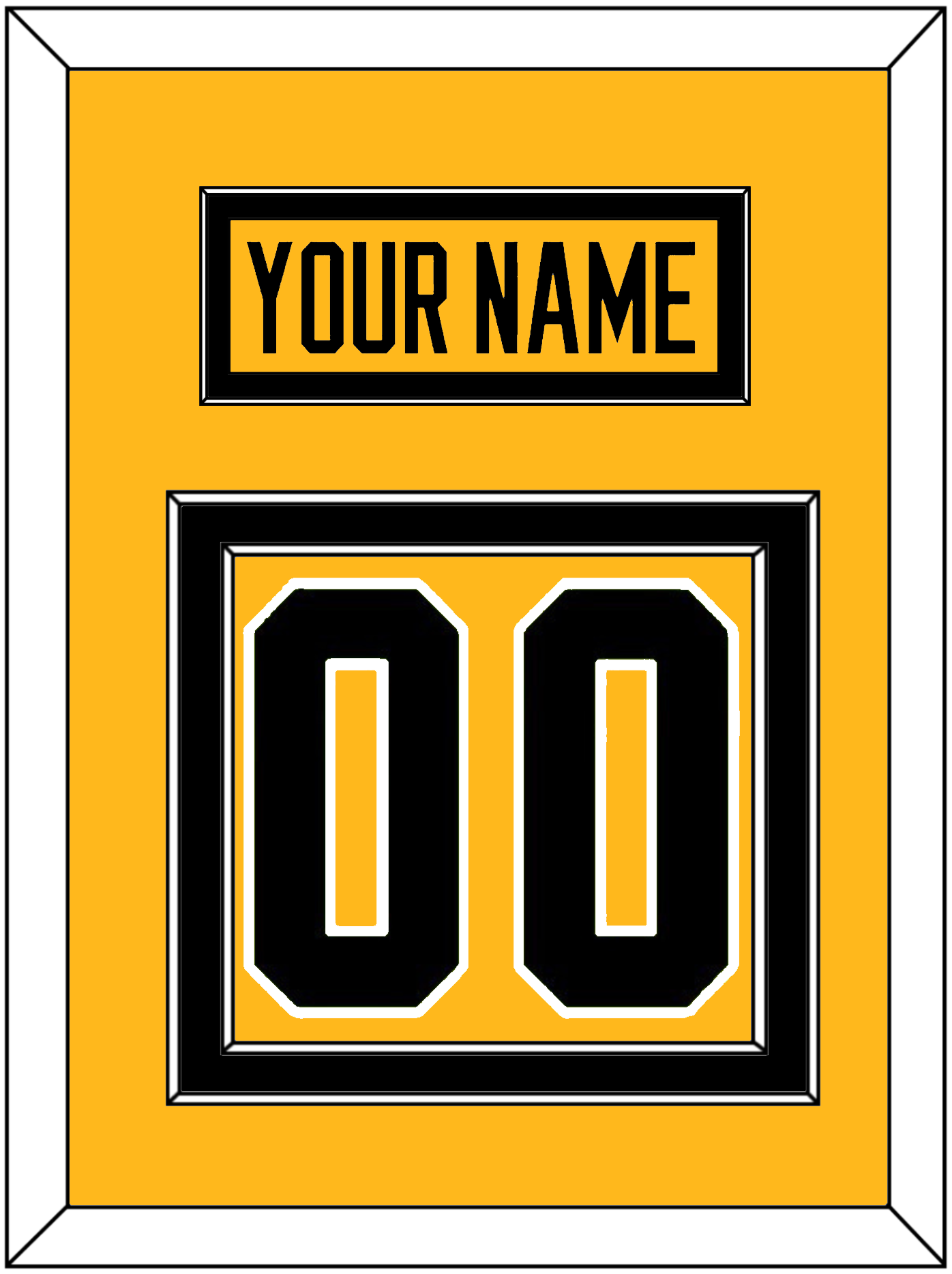 Pittsburgh Nameplate & Number (Back) - Alternate Gold (2018-2021) - Signature Tier 2