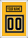 Pittsburgh Nameplate & Number (Back) - Alternate Gold (2018-2021) - Double Mat 2