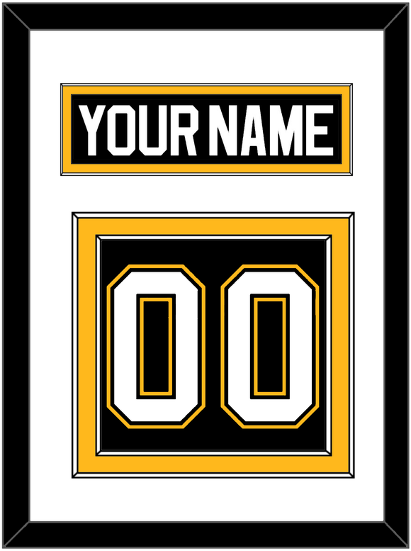 Pittsburgh Nameplate & Number (Back) - Road/Alternate Black (1995-2002) - Double Mat 1