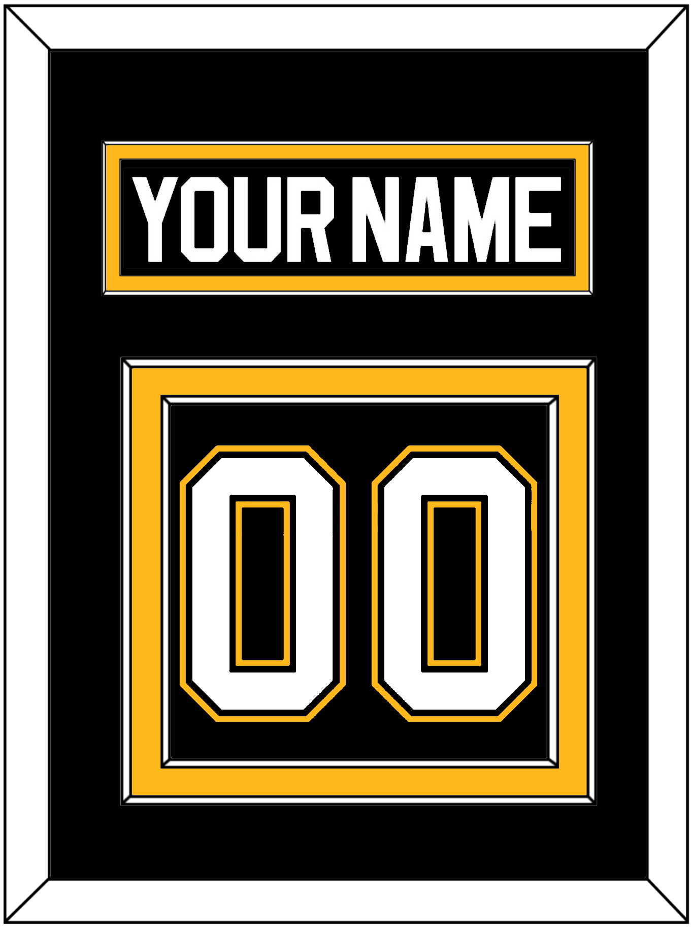 Pittsburgh Nameplate & Number (Back) - Road/Alternate Black (1995-2002) - Signature Tier 2