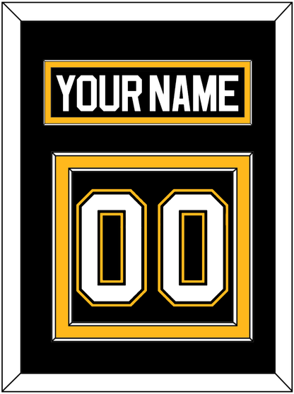 Pittsburgh Nameplate & Number (Back) - Road/Alternate Black (1995-2002) - Signature Tier 2