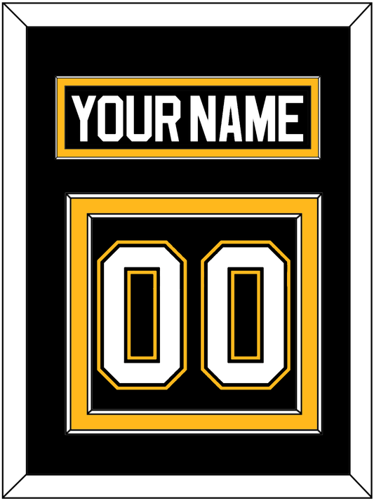 Pittsburgh Nameplate & Number (Back) - Road/Alternate Black (1995-2002) - Signature Tier 2