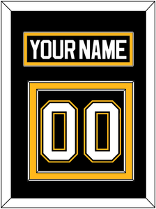 Pittsburgh Nameplate & Number (Back) - Road/Alternate Black (1995-2002) - Double Mat 2