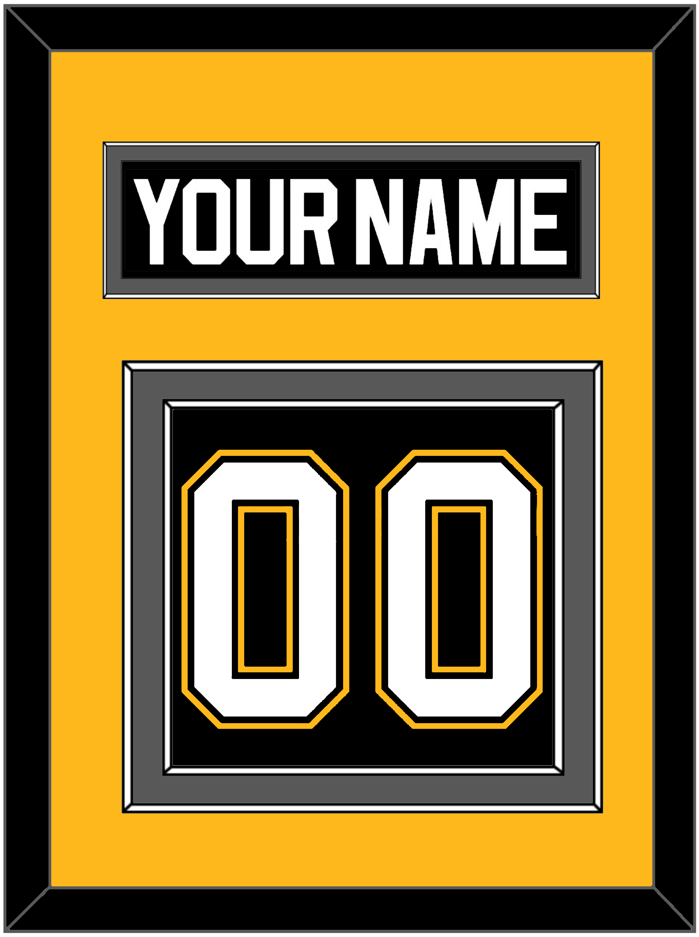 Pittsburgh Nameplate & Number (Back) - Road/Alternate Black (1995-2002) - Signature Tier 3