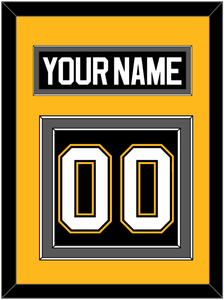 Pittsburgh Nameplate & Number (Back) - Road/Alternate Black (1995-2002) - Double Mat 3