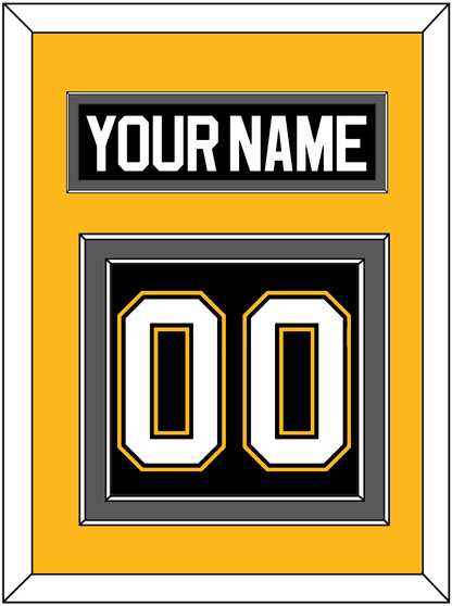Pittsburgh Nameplate & Number (Back) - Road/Alternate Black (1995-2002) - Signature Tier 3