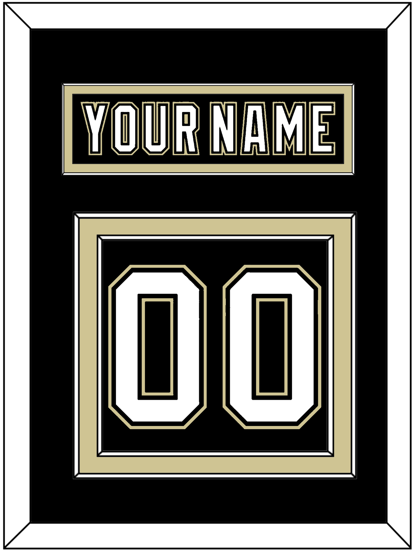 Pittsburgh Nameplate & Number (Back) - Black Jersey (2000-2007) - Signature Tier 2