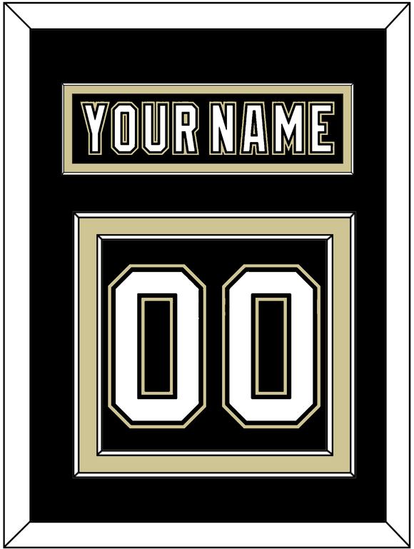 Pittsburgh Nameplate & Number (Back) - Home Black (2007-2016) - Double Mat 2