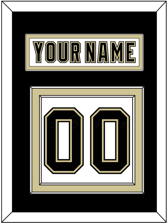 Pittsburgh Nameplate & Number (Back) - White Jersey (2002-2007) - Double Mat 2