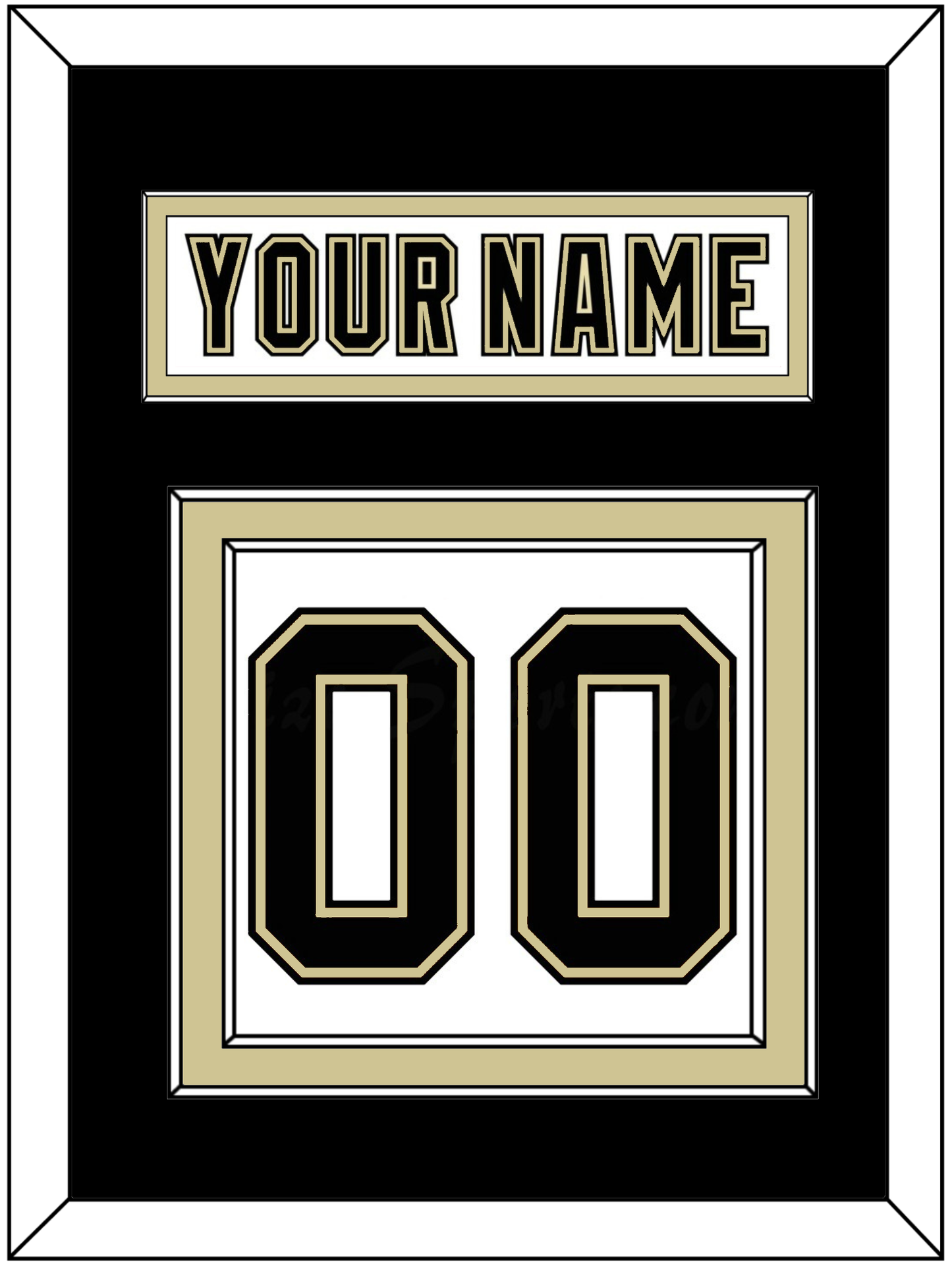 Pittsburgh Nameplate & Number (Back) - Road White (2007-2016) - Signature Tier 2