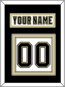 Pittsburgh Nameplate & Number (Back) - Road White (2007-2016) - Double Mat 2