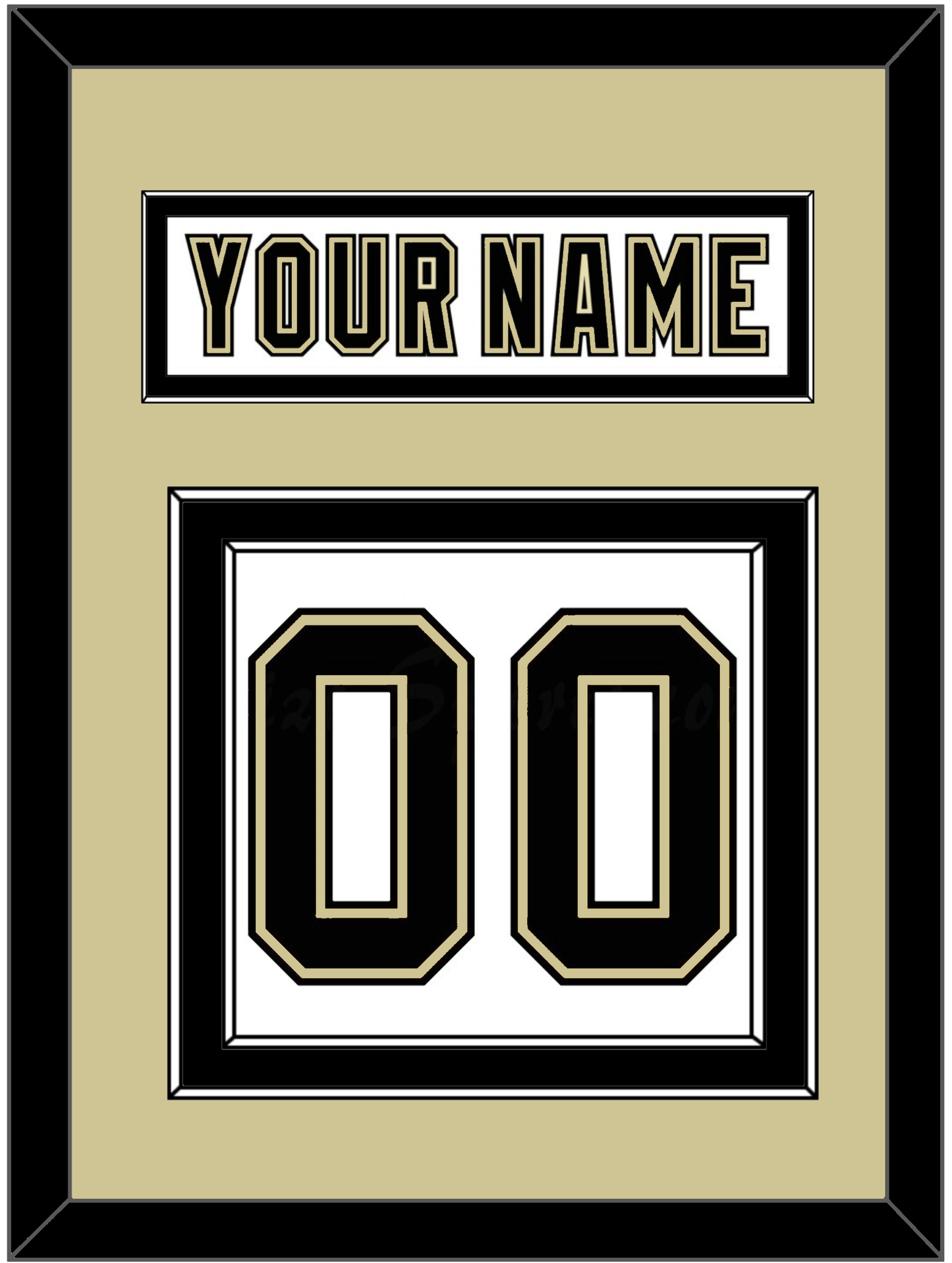 Pittsburgh Nameplate & Number (Back) - White Jersey (2002-2007) - Signature Tier 3
