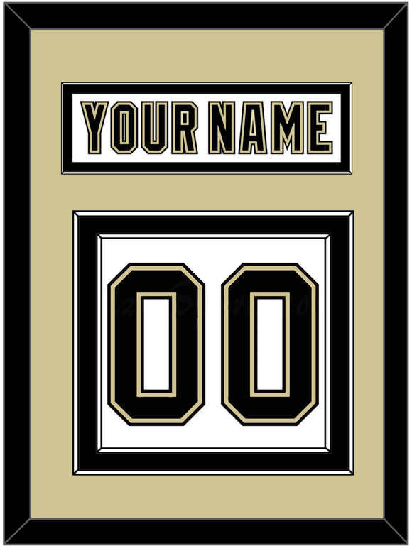 Pittsburgh Nameplate & Number (Back) - White Jersey (2002-2007) - Double Mat 3