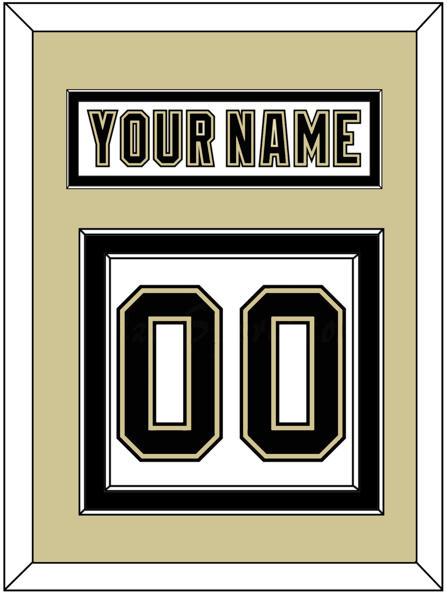 Pittsburgh Nameplate & Number (Back) - Road White (2007-2016) - Signature Tier 3