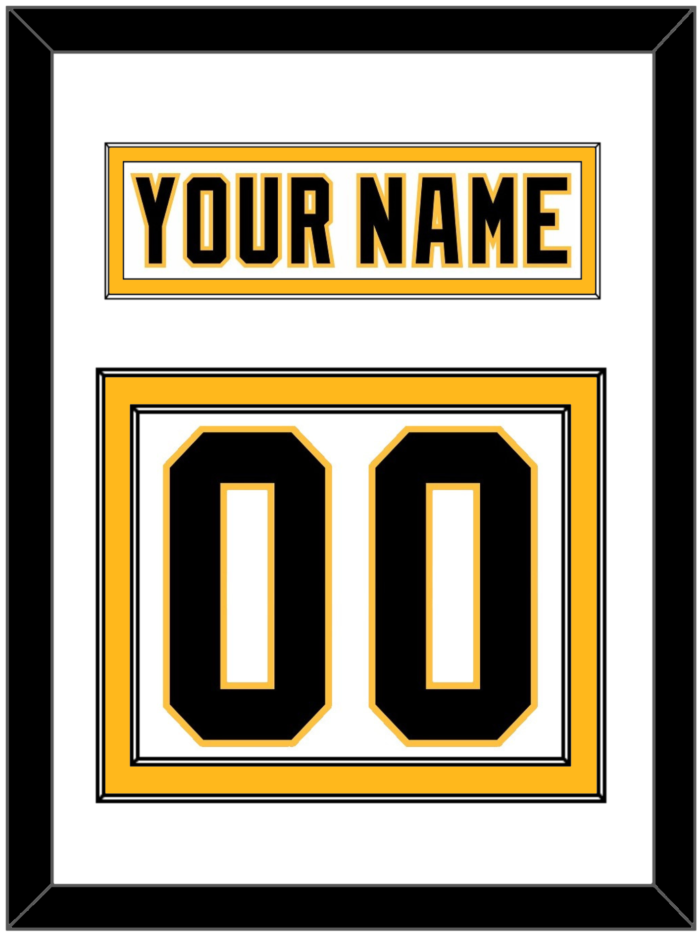 Pittsburgh Nameplate & Number (Back) - Home White (1992-2002) - Signature Tier 1