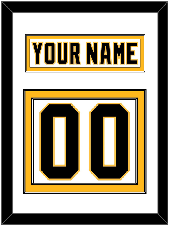 Pittsburgh Nameplate & Number (Back) - Home White (1992-2002) - Double Mat 1