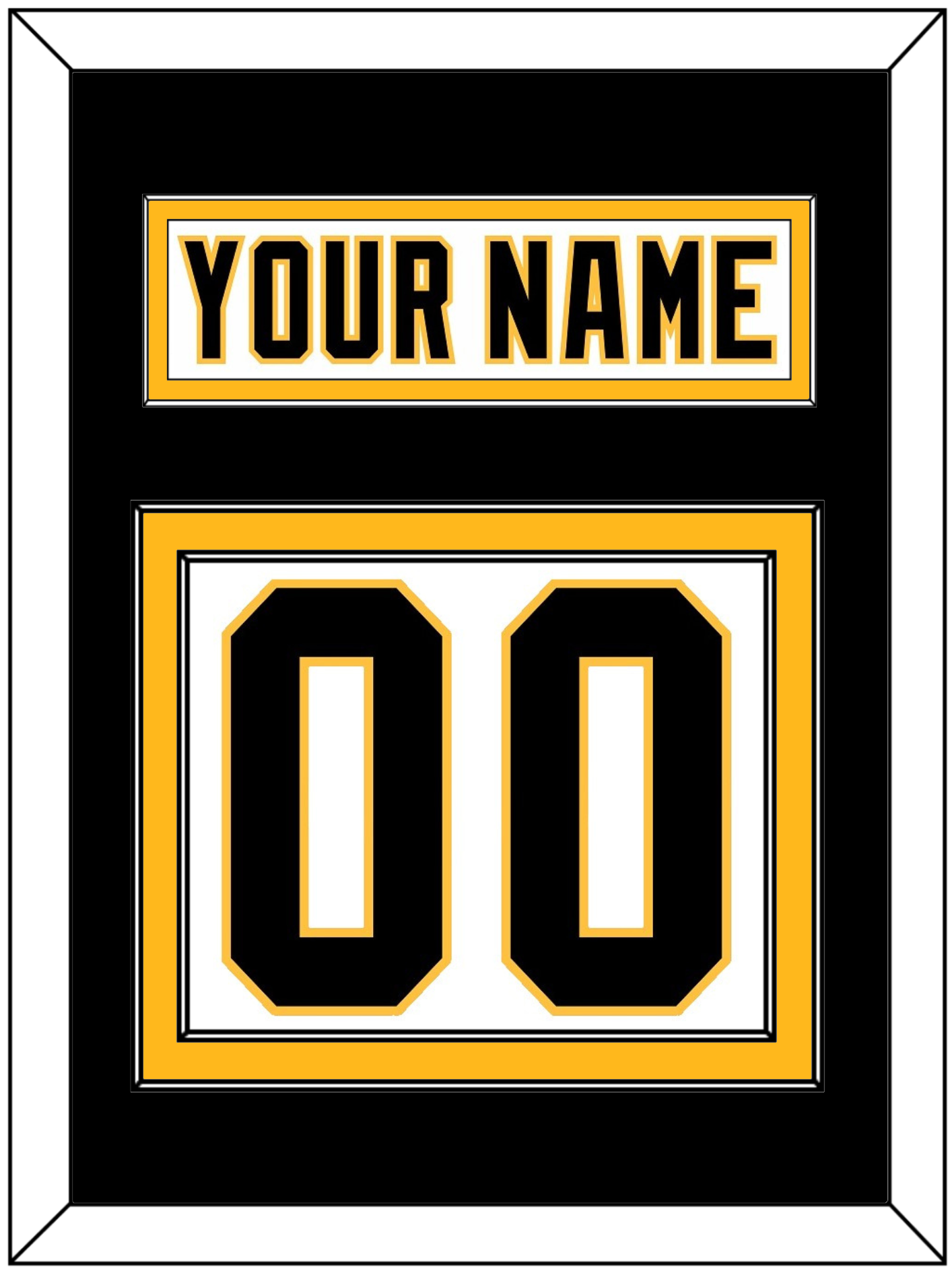 Pittsburgh Nameplate & Number (Back) - Home White (1992-2002) - Signature Tier 2