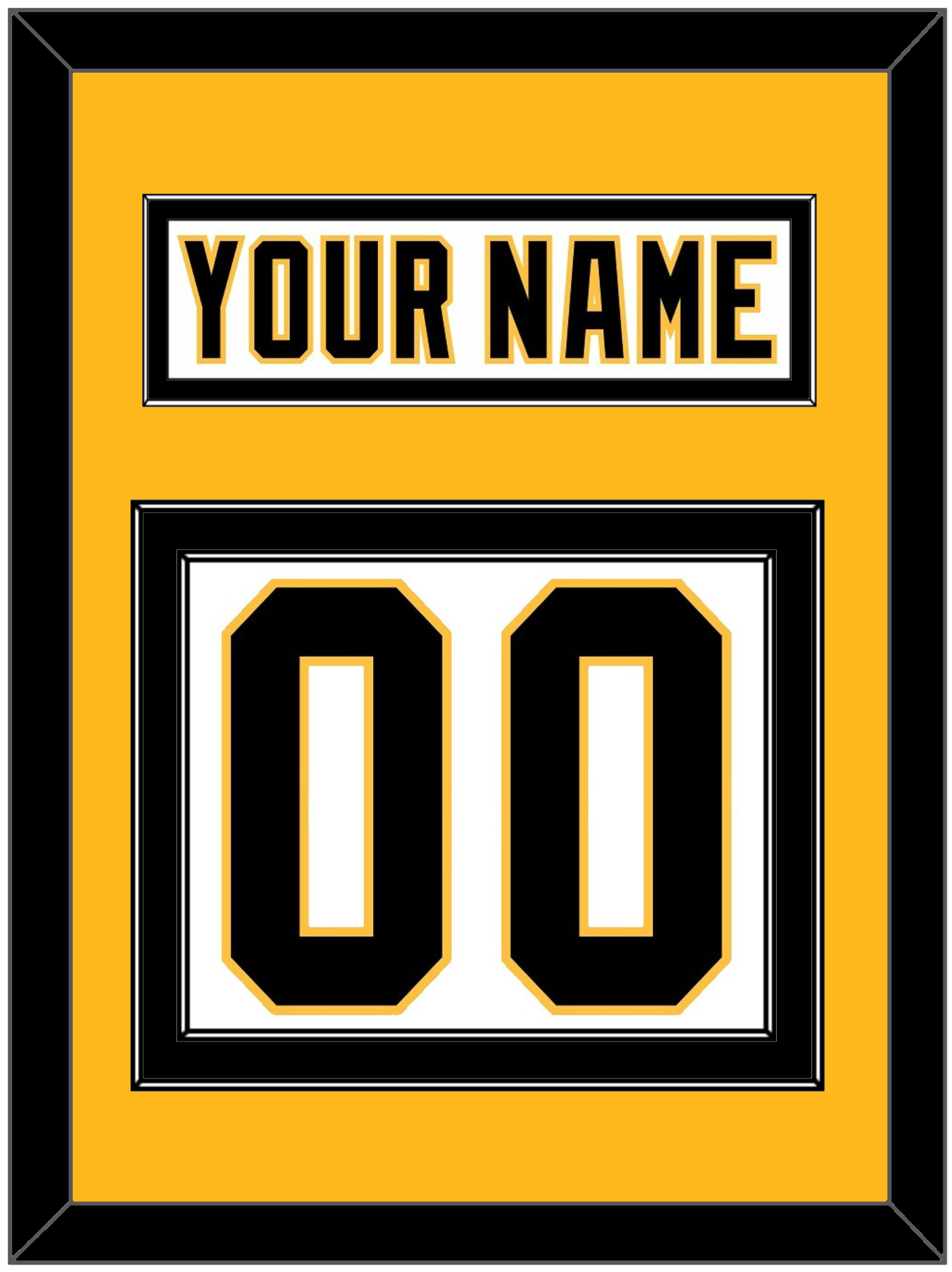 Pittsburgh Nameplate & Number (Back) - Home White (1992-2002) - Signature Tier 3