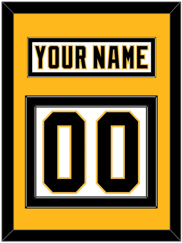 Pittsburgh Nameplate & Number (Back) - Home White (1992-2002) - Double Mat 3