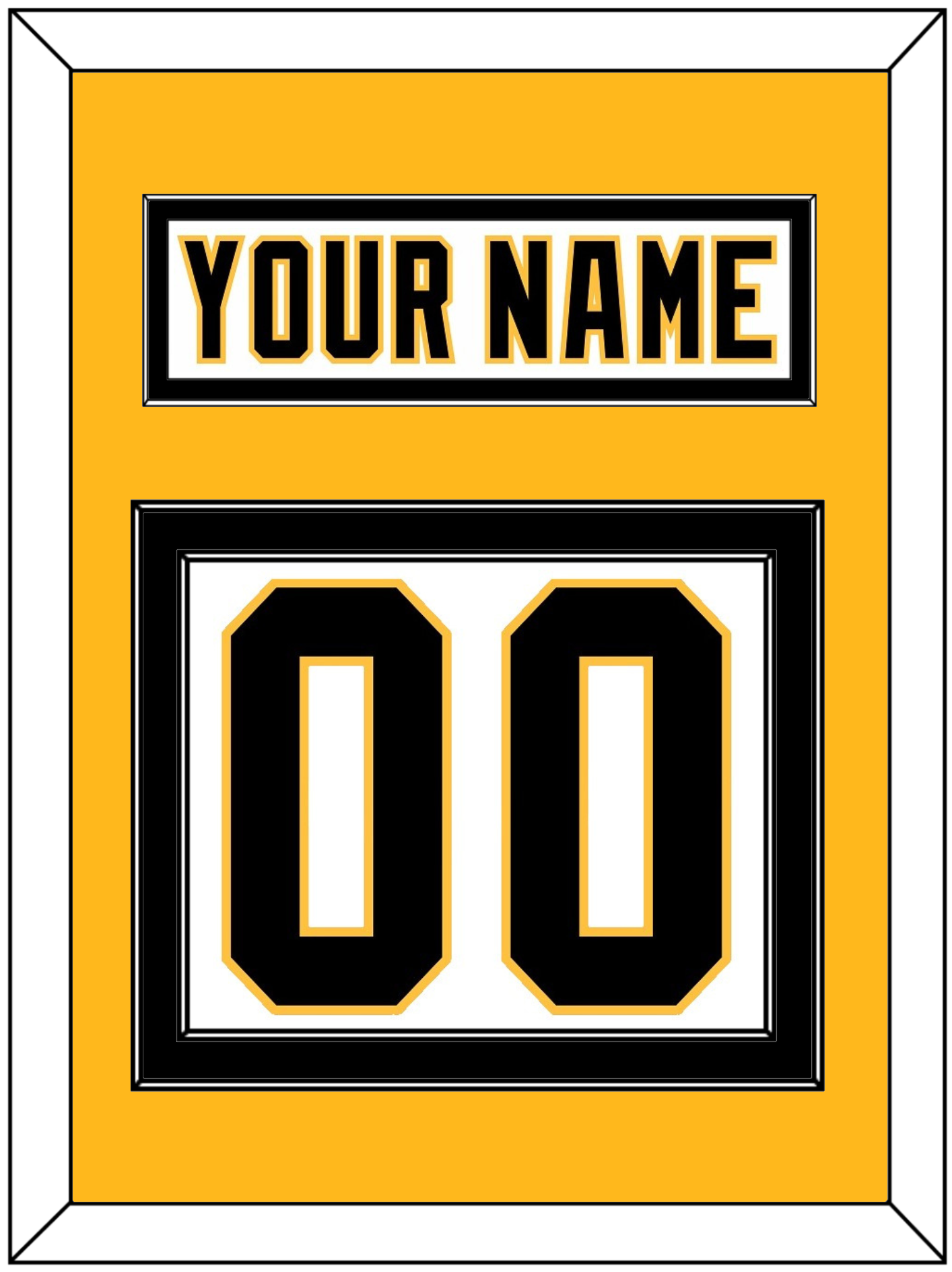 Pittsburgh Nameplate & Number (Back) - Home White (1992-2002) - Signature Tier 3