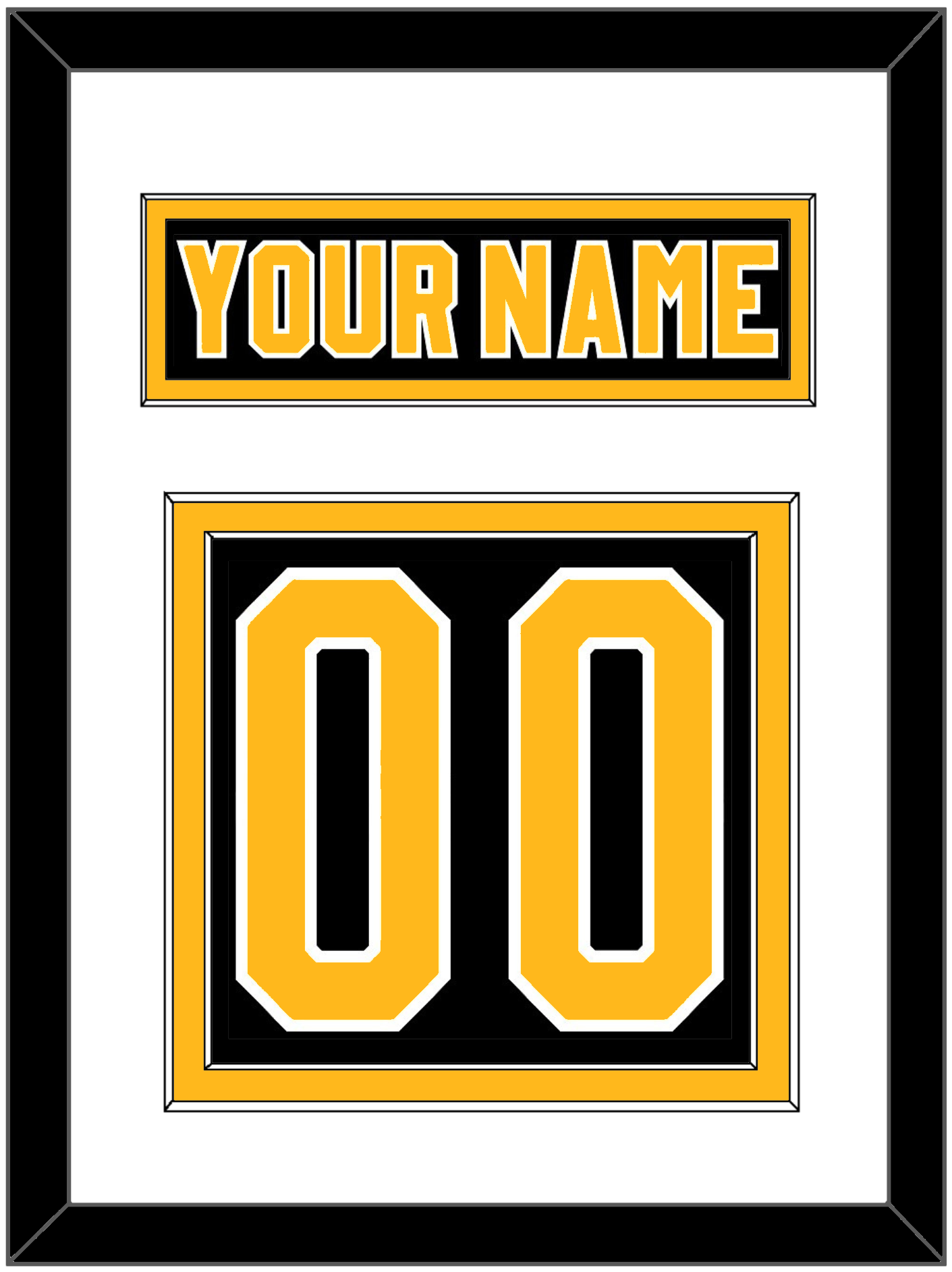 Pittsburgh Nameplate & Number (Back) - Road Black (1992-1997) - Signature Tier 1