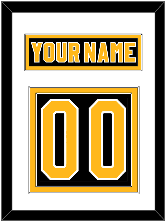 Pittsburgh Nameplate & Number (Back) - Road Black (1992-1997) - Double Mat 1