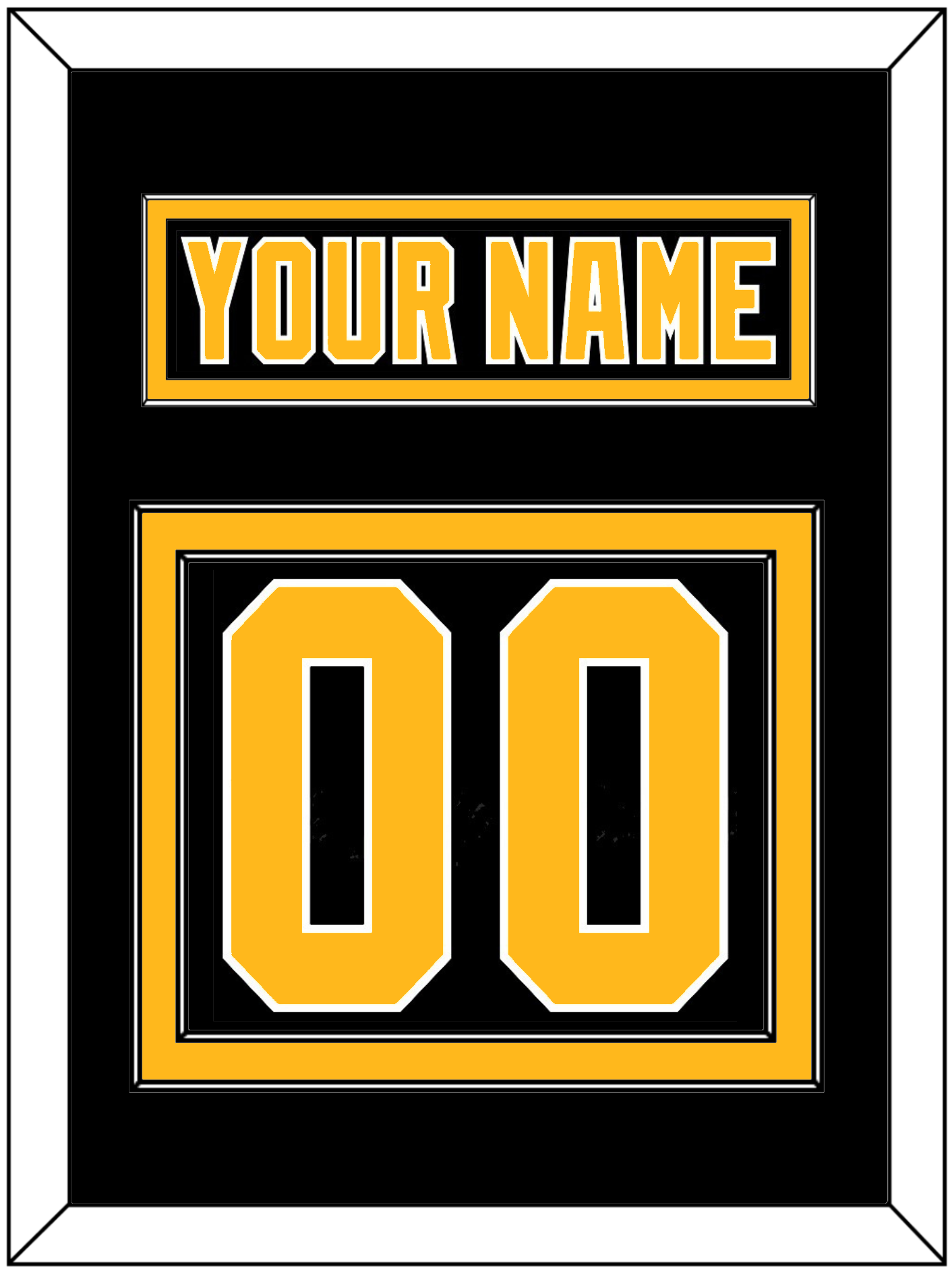 Pittsburgh Nameplate & Number (Back) - Road Black (1992-1997) - Signature Tier 2