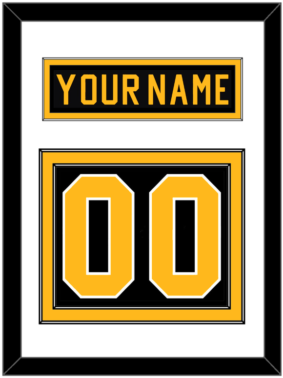 Pittsburgh Nameplate & Number (Back) - Road Black (1981-1984) - Double Mat 1