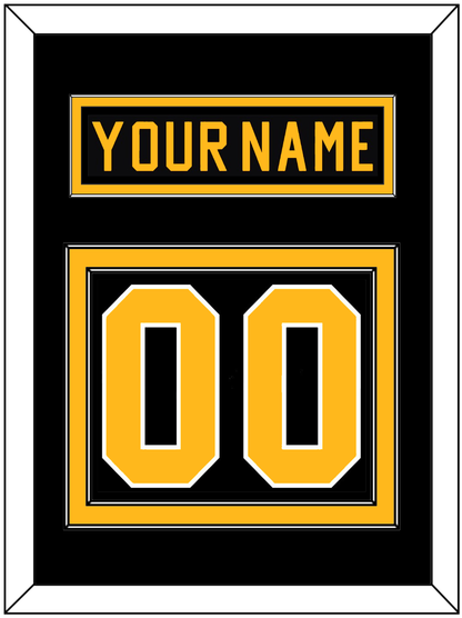 Pittsburgh Nameplate & Number (Back) - Road Black (1981-1984) - Signature Tier 2