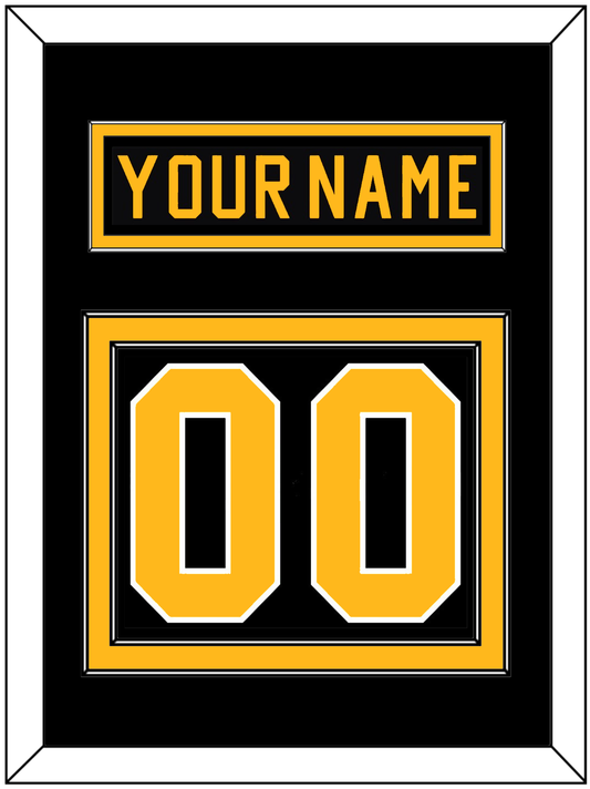 Pittsburgh Nameplate & Number (Back) - Road Black (1981-1984) - Signature Tier 2