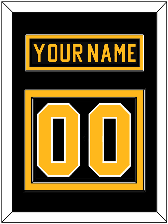 Pittsburgh Nameplate & Number (Back) - Road Black (1981-1984) - Double Mat 2