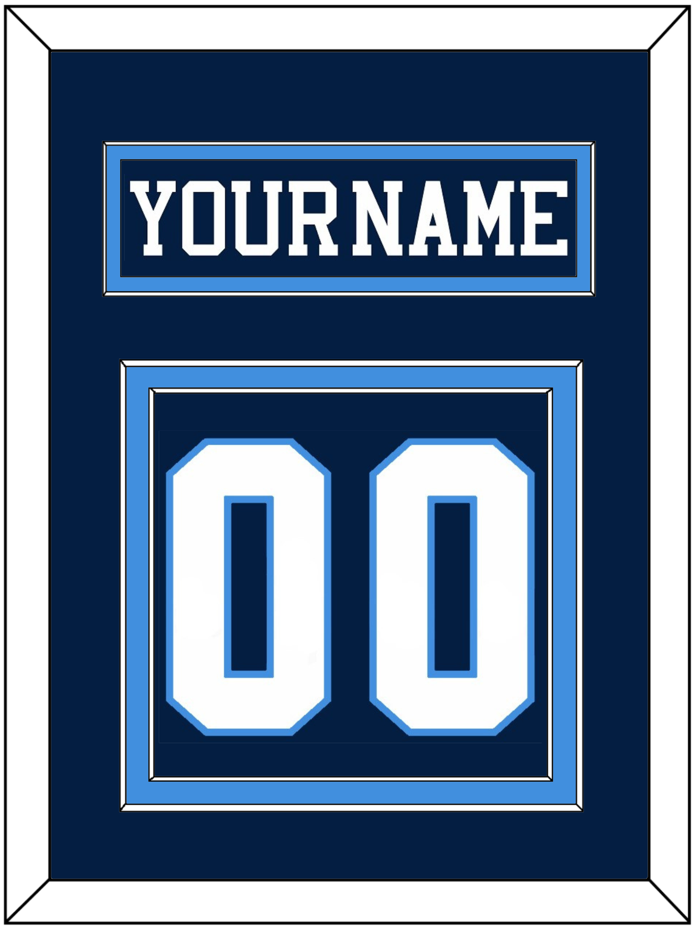 Pittsburgh Nameplate & Number (Back) - Road Blue (1977-1980) - Signature Tier 2