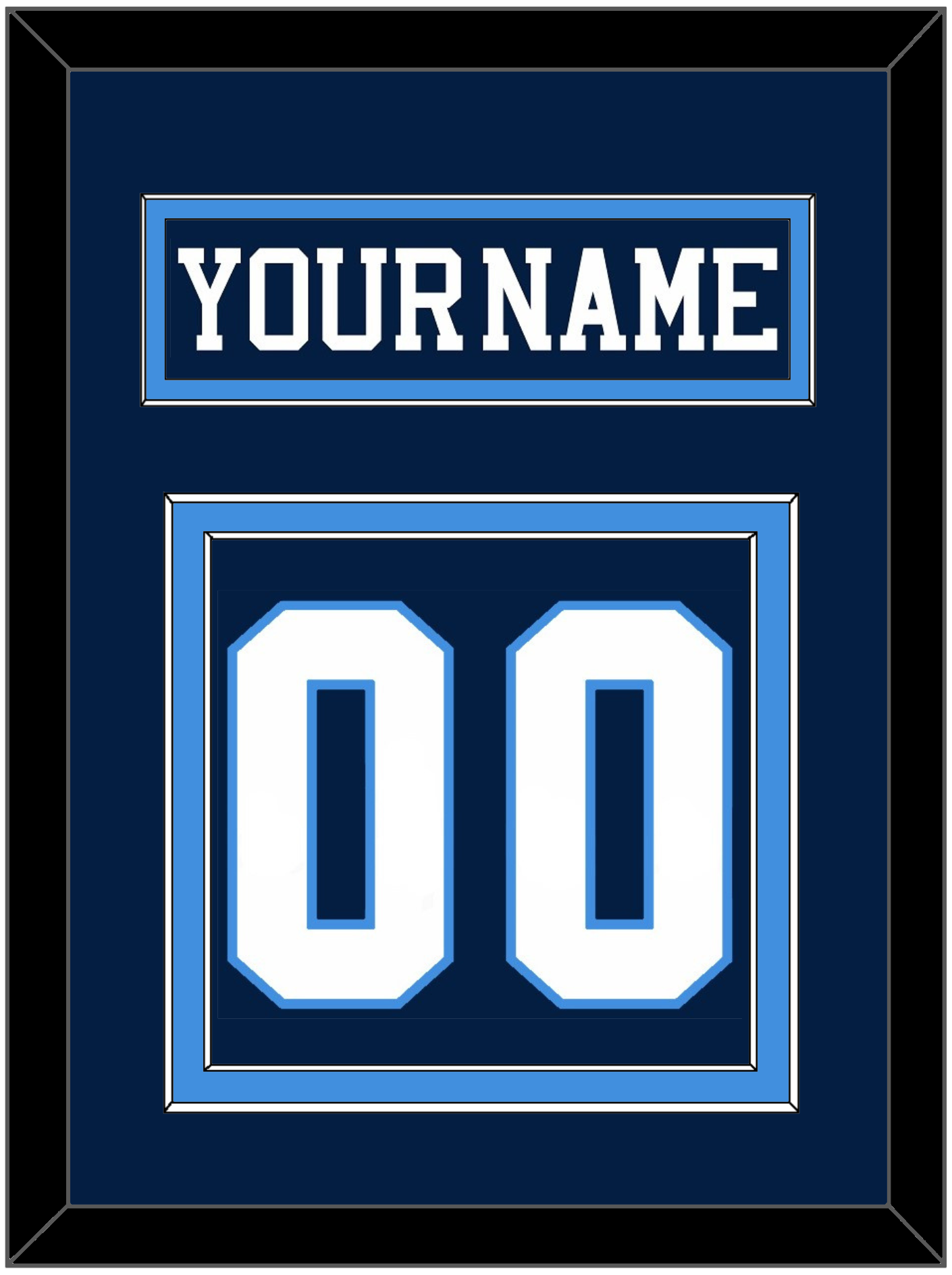Pittsburgh Nameplate & Number (Back) - Road Blue (1977-1980) - Signature Tier 2