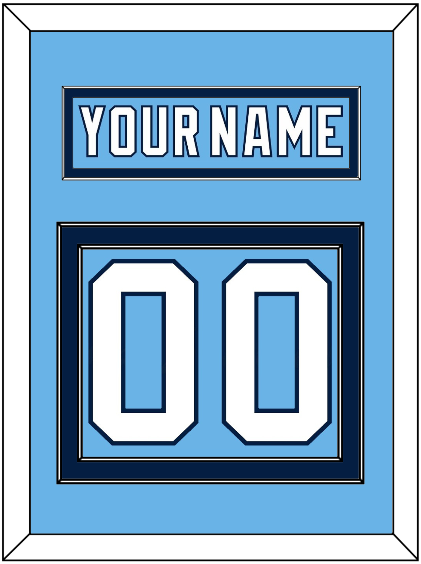 Pittsburgh Nameplate & Number (Back) - 2008 Winter Classic Powder Blue - Signature Tier 2