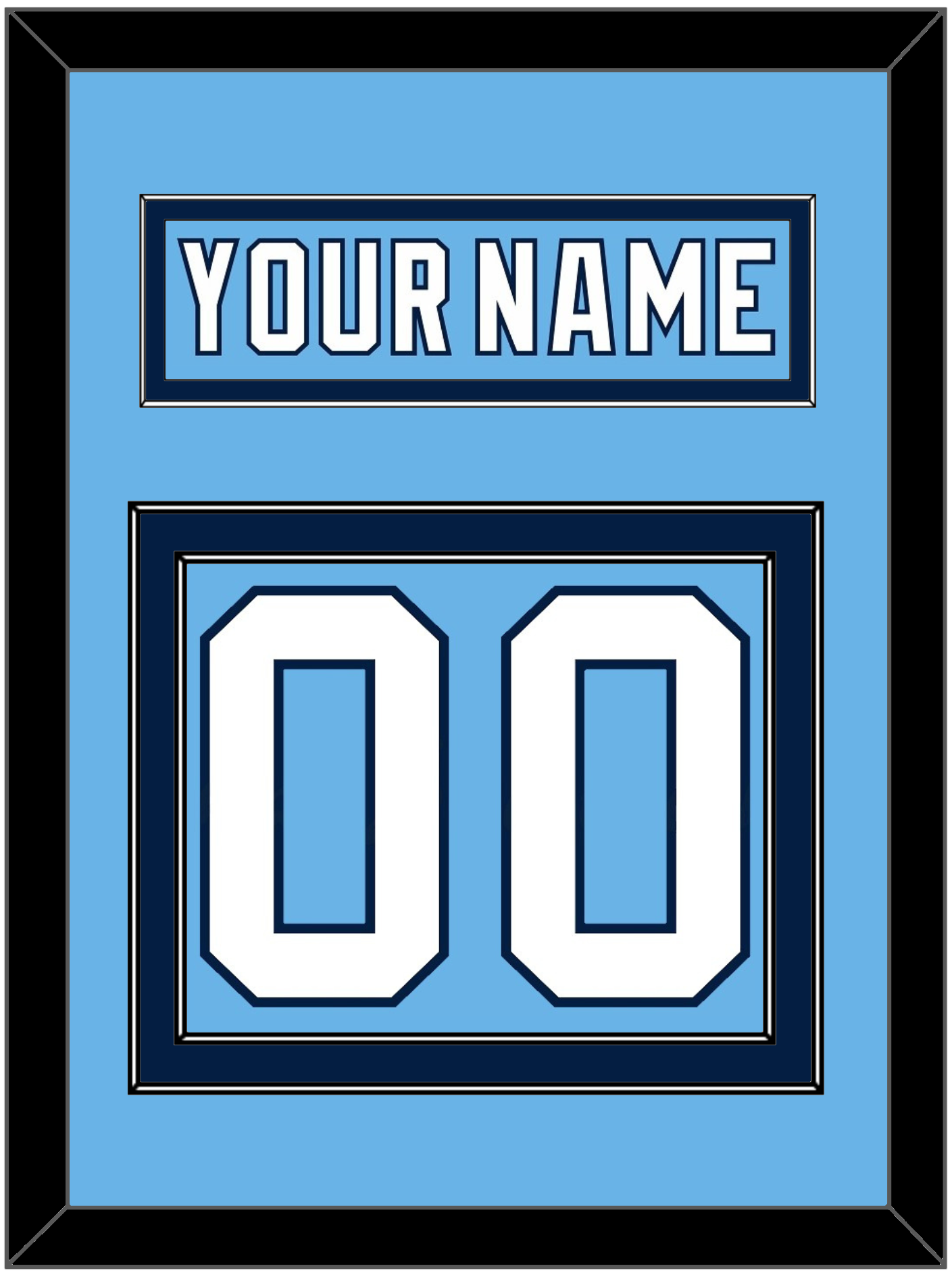 Pittsburgh Nameplate & Number (Back) - Alternate Powder Blue (2008-2011) - Signature Tier 2