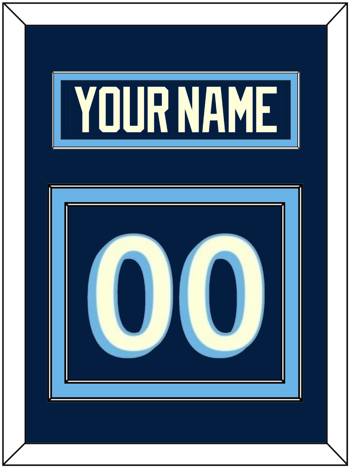 Pittsburgh Nameplate & Number (Back) - Alternate Navy Blue (2011-2013) - Signature Tier 2