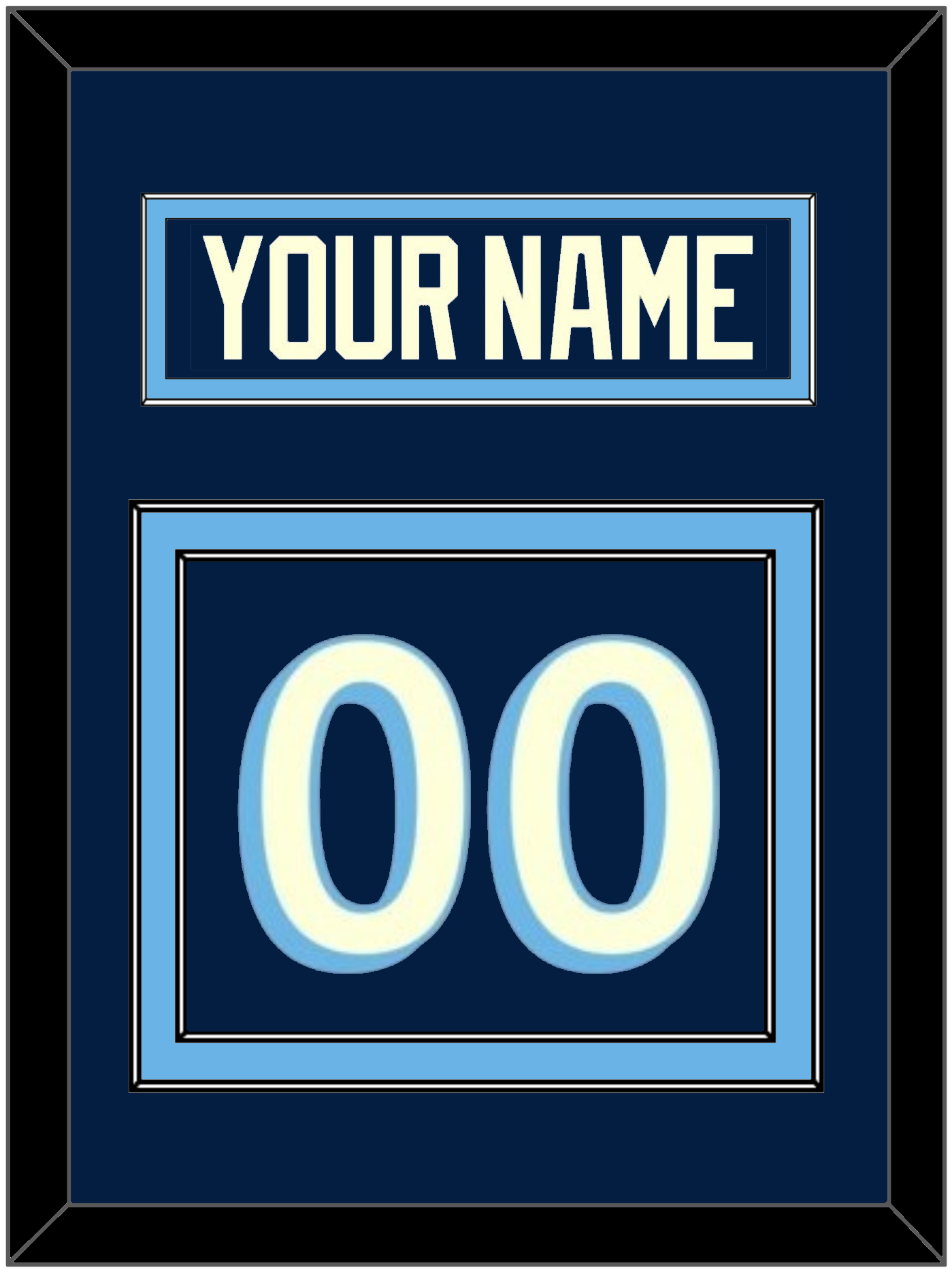 Pittsburgh Nameplate & Number (Back) - Alternate Navy Blue (2011-2013) - Signature Tier 2