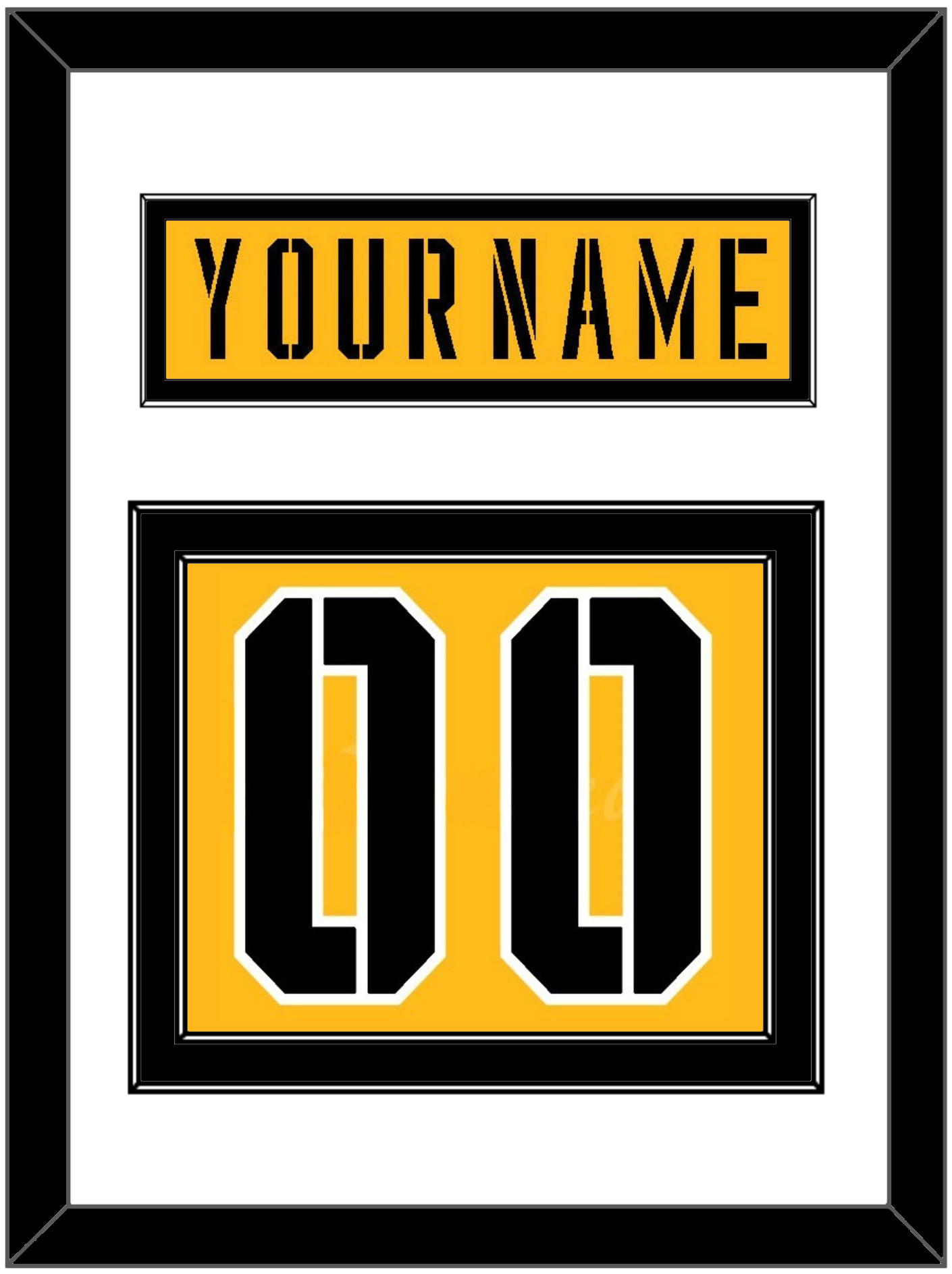 Pittsburgh Nameplate & Number (Back) - 2017 Stadium Series Gold - Signature Tier 1