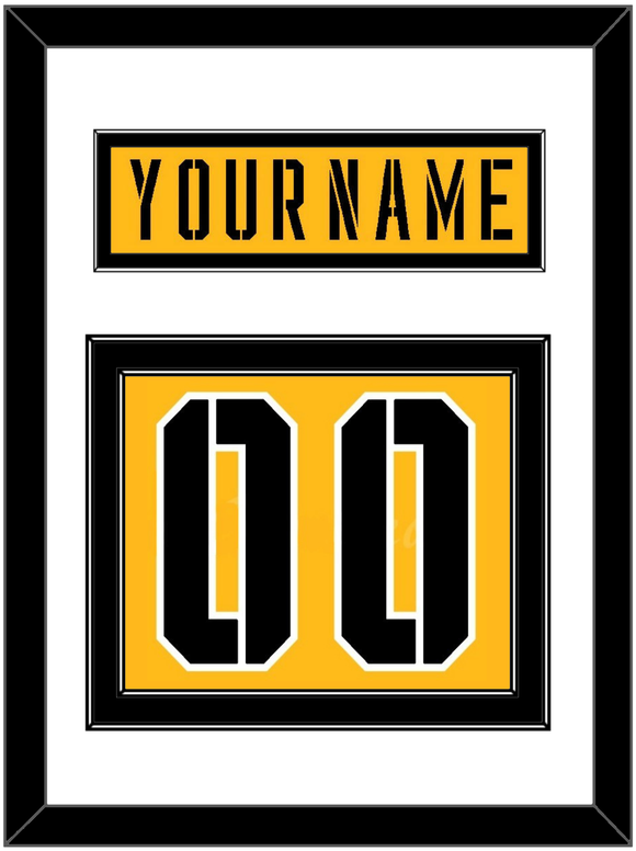 Pittsburgh Nameplate & Number (Back) - 2017 Stadium Series Gold - Double Mat 1