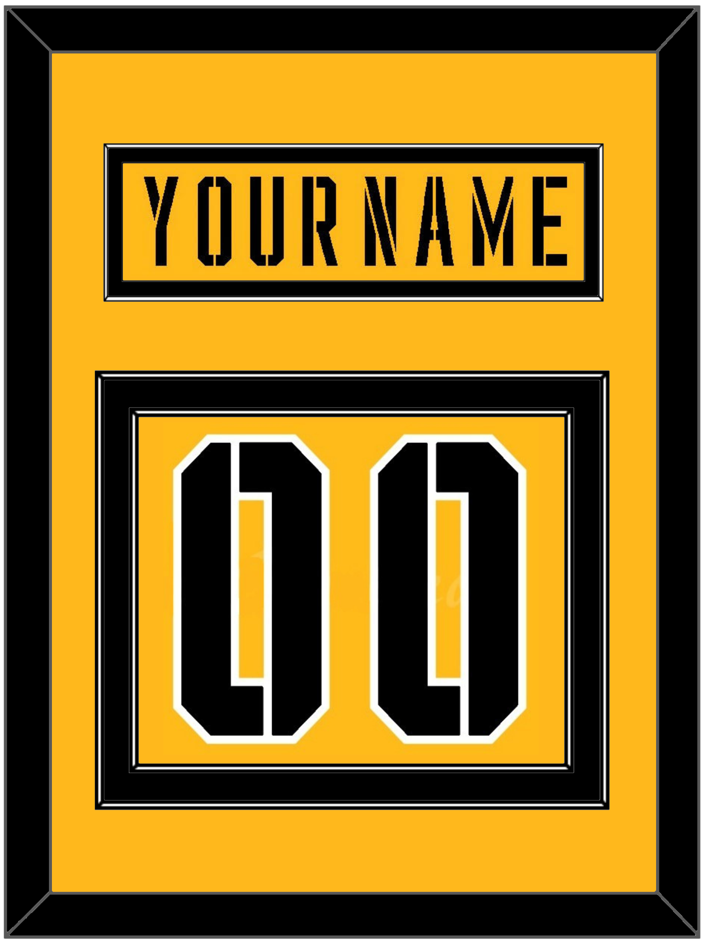 Pittsburgh Nameplate & Number (Back) - 2017 Stadium Series Gold - Signature Tier 2