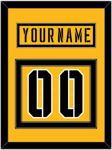 Pittsburgh Nameplate & Number (Back) - 2017 Stadium Series Gold - Double Mat 2