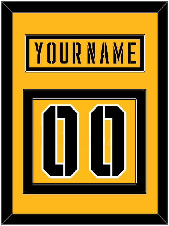 Pittsburgh Nameplate & Number (Back) - 2017 Stadium Series Gold - Double Mat 2