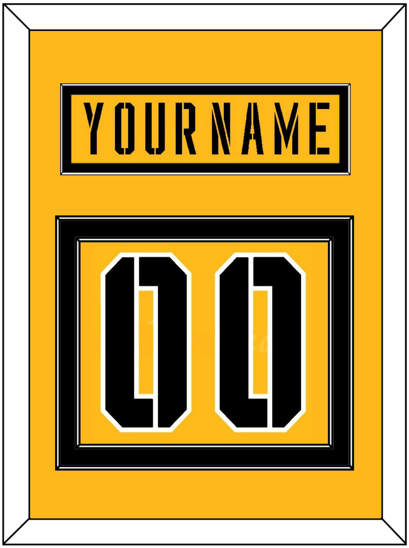 Pittsburgh Nameplate & Number (Back) - 2017 Stadium Series Gold - Signature Tier 2