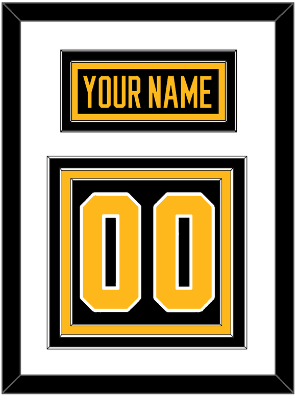 Pittsburgh Nameplate & Number (Back) - Home Black - Triple Mat 1