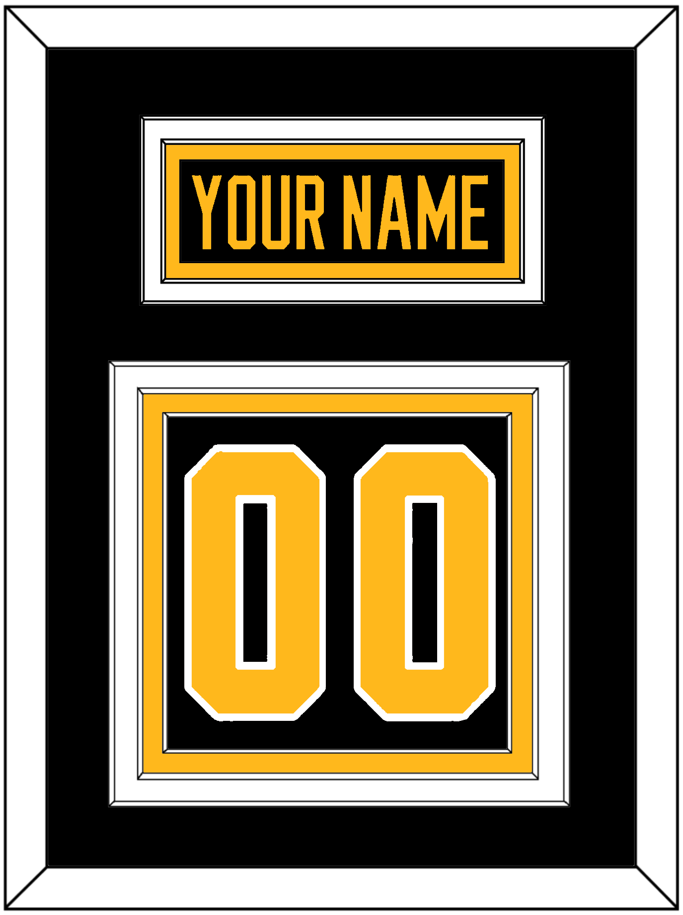 Pittsburgh Nameplate & Number (Back) - Road Black (1988-1992) - Premier Tier 2