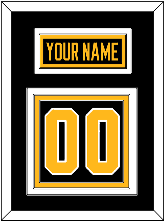 Pittsburgh Nameplate & Number (Back) - Road Black (1988-1992) - Premier Tier 2