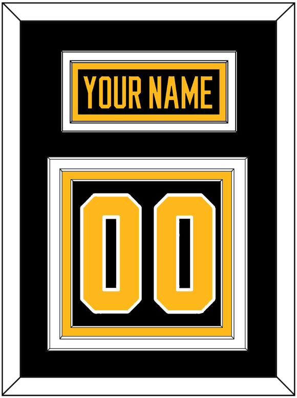 Pittsburgh Nameplate & Number (Back) - Road Black (1988-1992) - Triple Mat 2